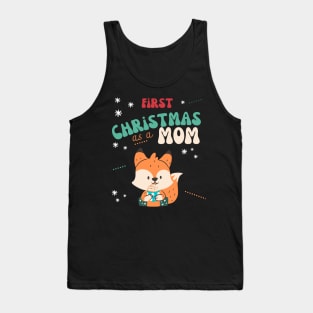 First christmas as a mom, cute christmas baby announcement Tank Top